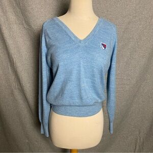 Vintage Lady Pickering Country Club V Neck Acrylic Sweater Blue women’s size M